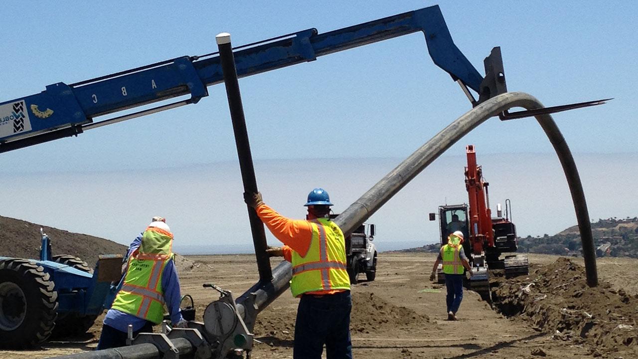 Employees working on a material recovery facility