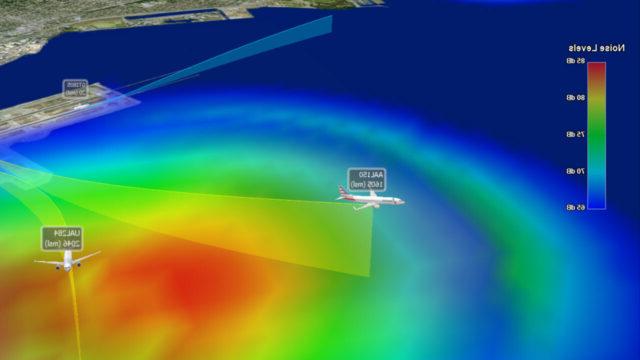 A 3D flight path visualization from Tetra Tech’s Volans platform, which provides information for public viewing